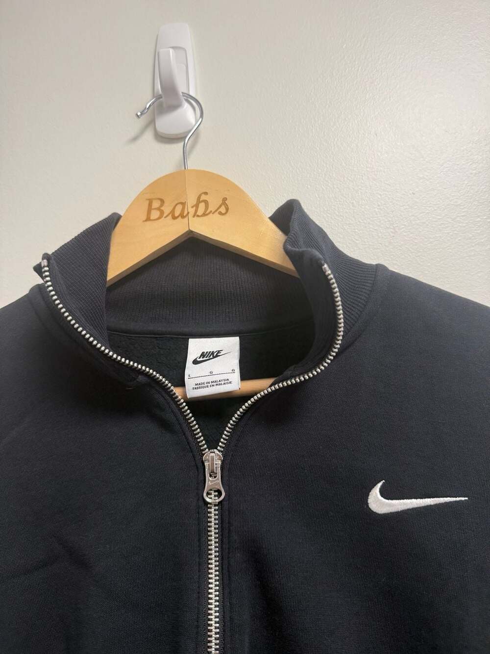 Nike Phoenix Fleece 1/2-Zip Cropped Sweatshirt Size L Black